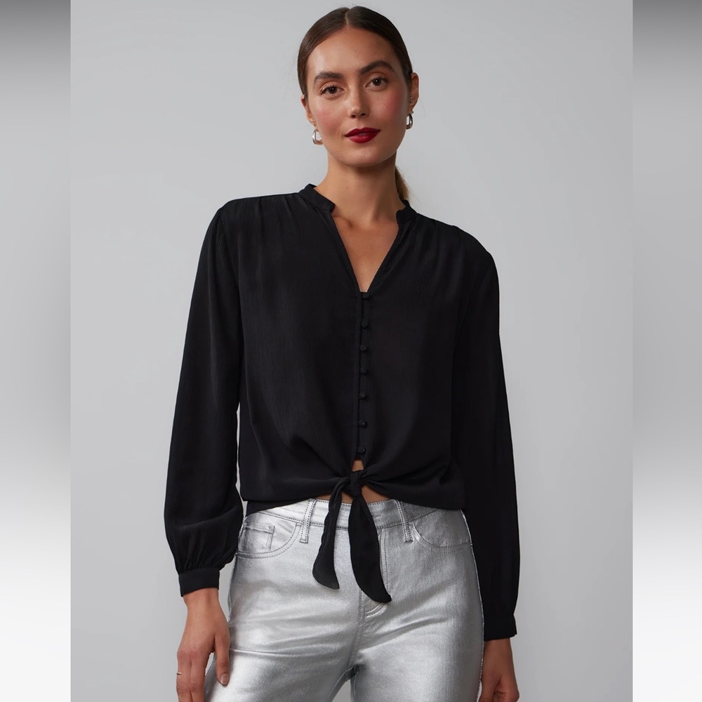 NWT Long Sleeve Front Tie Blouse